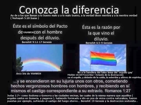 arco iris de Yahweh o bandera gay sodomita